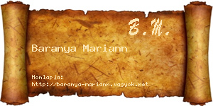 Baranya Mariann névjegykártya