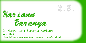 mariann baranya business card